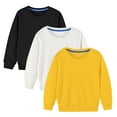 thumbnail image 1 of Plebaso Lot de 3 Chandails en Molleton pour Enfants Manches Longues en Coton pour Garçons Filles Col Rond Hauts Légers, 1 of 6
