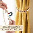 thumbnail image 2 of Magnetic Curtain Tiebacks 4 Pack: Strong Magnets Closure, Boho Wooden Bead Curtain Ties Back for Drapes & Curtains Farmhouse Living Room Baby Nursery Decor,Natural, 2 of 12