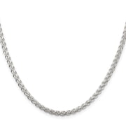 Auriga 925 Sterling Silver 3 mm Round Spiga Chain Necklace for Women 22
