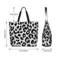 thumbnail image 6 of Bingfone Canvas Tote Bag for Women with Inner Pocket Aesthetic Cute Shopping Tote Bags Reusable Grocery Bags-Similar To Leopard Print, 6 of 9