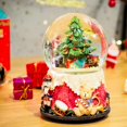 thumbnail image 4 of Bubble Ranch Nutcracker Christmas Snow Globe 6" H Music Box Musical Indoor Decoration Ornaments Train Around Christmas Tree with Battery Operated Led Light Home Decor, 4 of 8