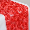 thumbnail image 3 of Efavormart COUTURE Rosettes on Lace Premium Table Runner For Weddings Birthday Party Decor Fit Rectangle and Round Table - Coral, 3 of 3