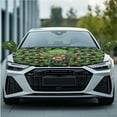 thumbnail image 2 of Yuyamidu Highland Cow Car Hood Cover Protector Green Leaf Exterior Rear View Accessories Decor 3pcs St. Patrick's Day Vehicle Side View Mirror Covers with Car Bonnet Banner for Sedans, 2 of 7
