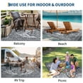 thumbnail image 4 of COZONY 9'x12' Boho Reversible Outdoor Rug, Waterproof Straw Plastic Mat with Vintage Medallion, Portable, UV Resistant, for Porch, Deck, Gray, 4 of 10