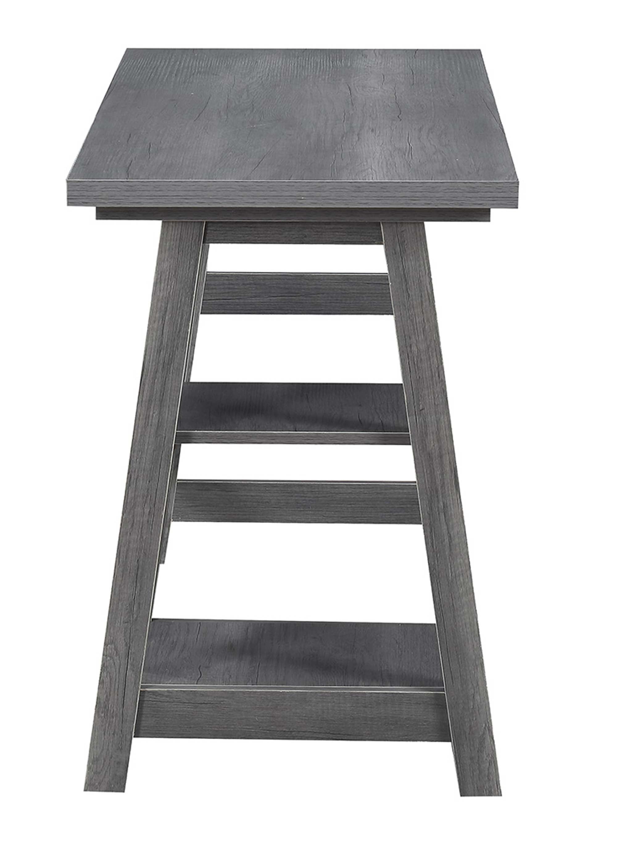 Convenience Concepts Designs2Go 29.25" Tall Trestle Desk with Shelves, Charcoal Gray
