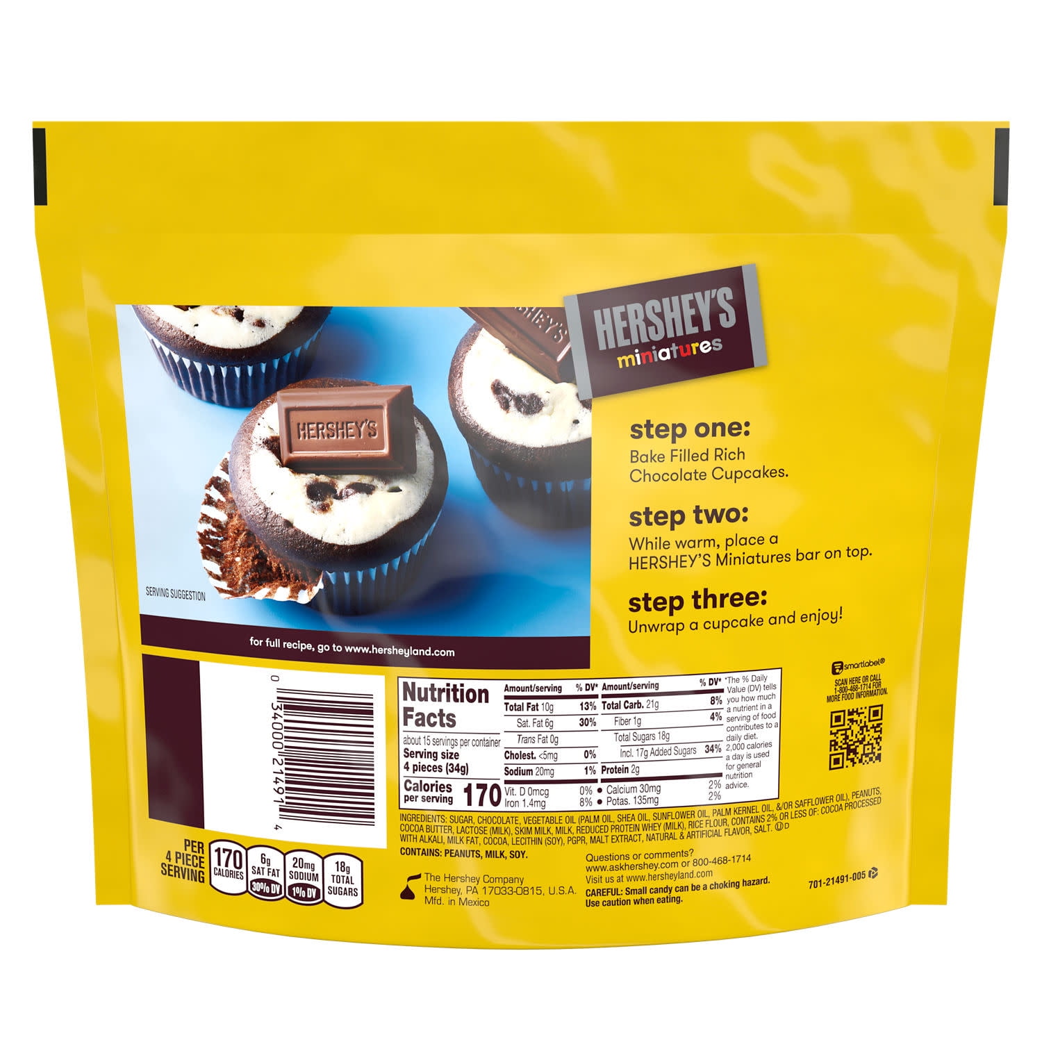 Hershey's Miniatures Assorted Chocolate Candy, Family pack 17.6 oz