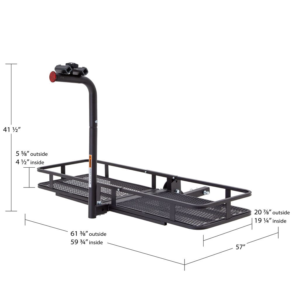 Elevate Outdoor BCCB-1169-2 Steel Basket Cargo Carrier with Bike Rack, Fits 2 Bikes