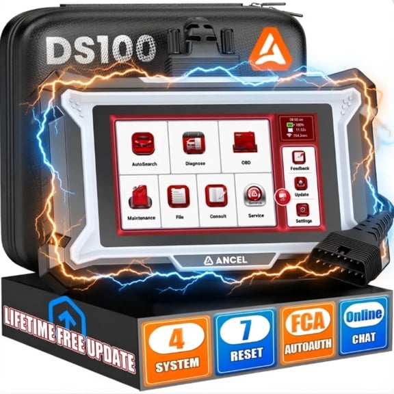 ANCEL OBD2 Scanner Car Diagnostic Tool with 7 Resets, Oil/Brake/ABS/EPB/BMS/SAS Reset, Gear Learning, Check Engine ABS SRS Transmission Code Reader, Lifetime Free Update, Online Customer Service