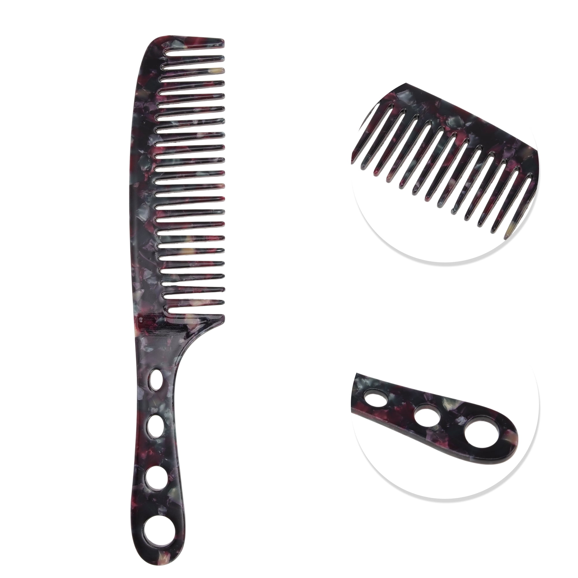 Unique Bargains 1 Pc Lightweight Long Handle Hair Comb for All Hair Types Navy Blue