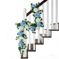 thumbnail image 6 of Artificial Hydrangea Garland Spring Flower Vine with Eucalyptus Leaves Floral Greenery Decoration Bendable Fence Vines for Wedding Arch Staircase Mantle & Backdrop, 6 of 7