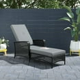 thumbnail image 6 of COSCO Outdoor Living Adjustable Chaise Lounge Chair Patio Furniture, Black Wicker and Gray Cushion, 6 of 7