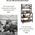 thumbnail image 5 of 5-Tier Kitchen Bakers Rack, Multifunctional Storage Shelf with Reinforced Rods - for Kitchen, Bedroom & Living Room, 5 of 5