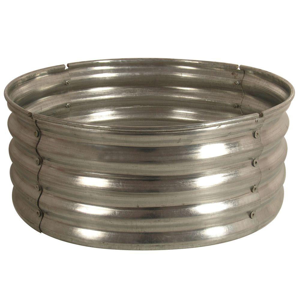 30 In Round Galvanized Steel Fire Pit, Corrugated Steel Fire Pit Ring