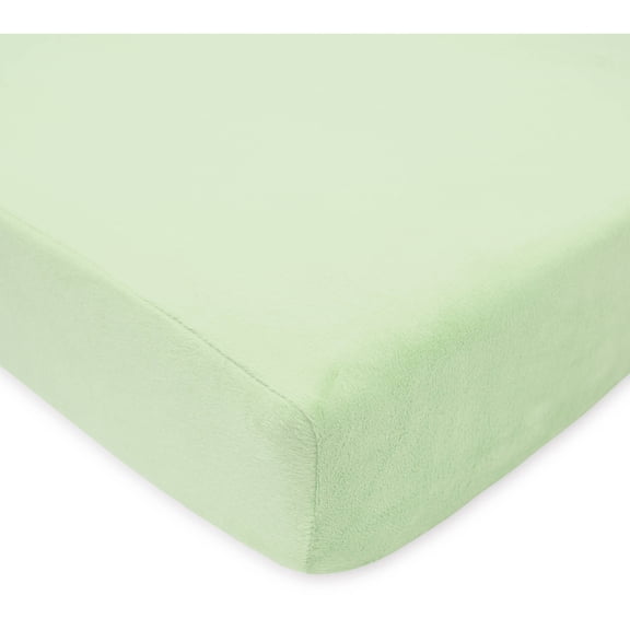 TL Care Heavenly Soft Chenille Crib Sheet, Celery Green