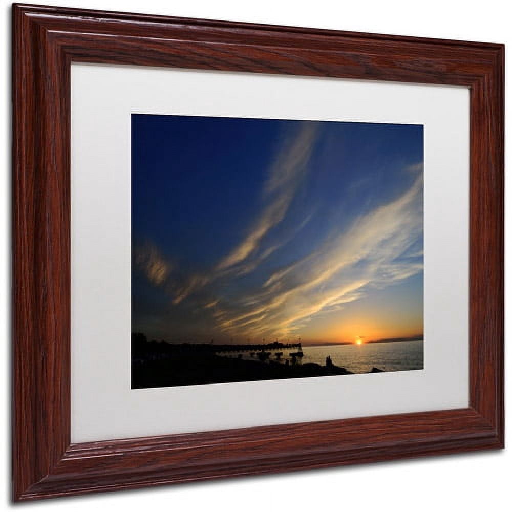 Trademark Fine Art "Sweeping Sunset" Canvas Art by Kurt Shaffer White Matte, Wood Frame