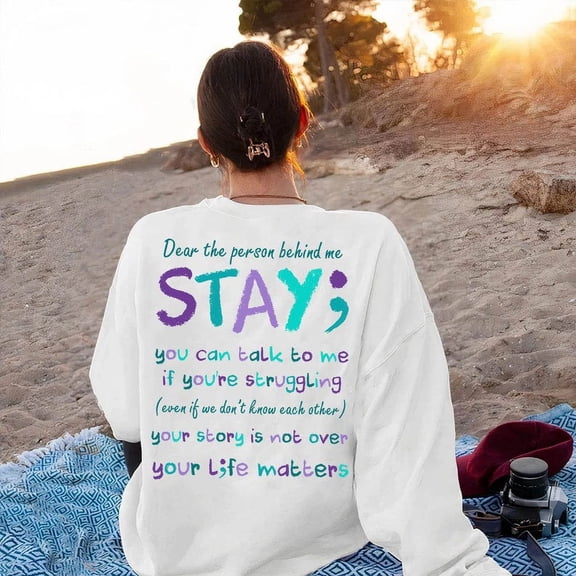 Suicide Prevention, Semicolon Sweatshirt HG Mental Health Therapist Suicide Awareness HG