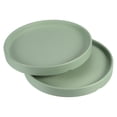 thumbnail image 1 of Unique Bargains 6' Ceramic Round Planter Saucer Flower Pot Drip Tray Coaster, Green 2 Pack, 1 of 5