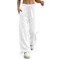 thumbnail image 6 of Lnmiateer Casual Loose Jogger Pants for Women Solid Color Drawstring Waist Side Pockets Street Daily Autumn Winter Fashion, 6 of 8