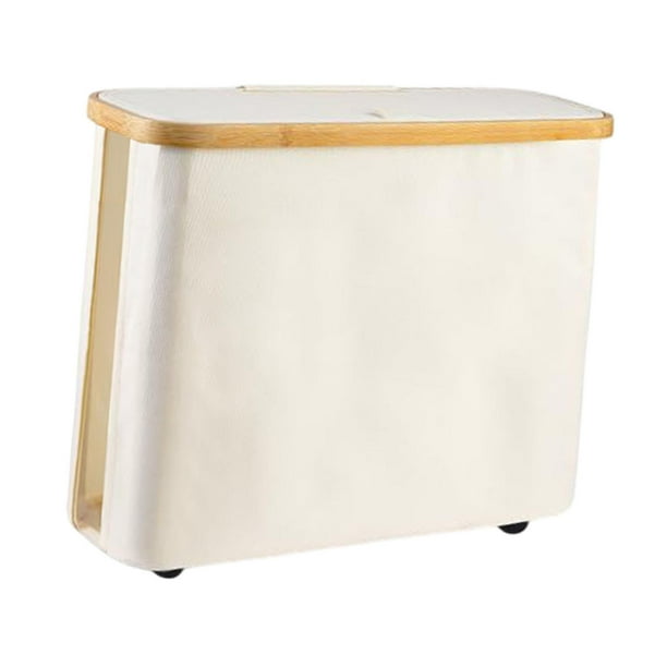 Caja de almacenamiento de papel higiénico, organizador de papel higiénico con tapa para baño, RV blanco