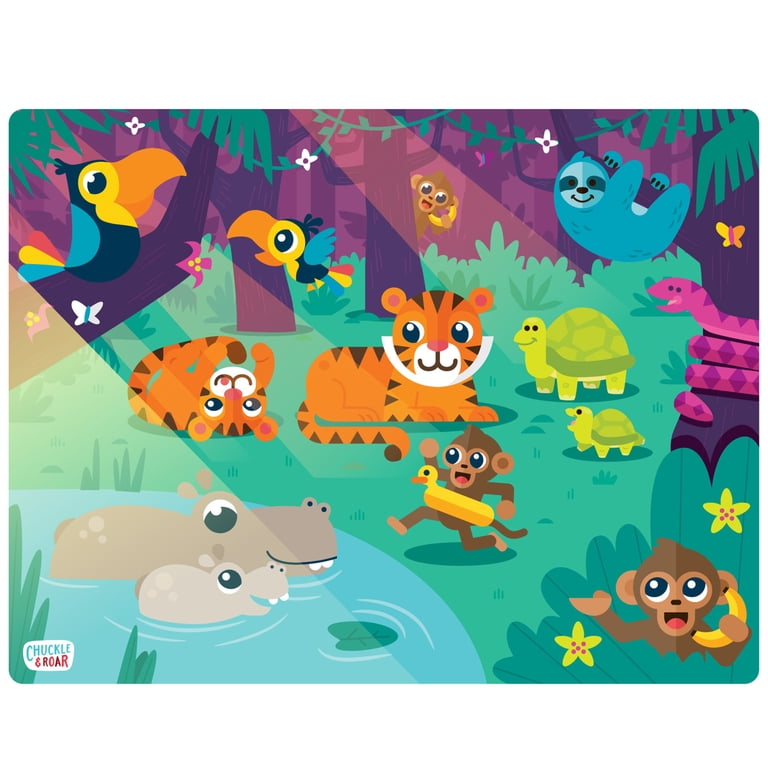 Chuckle & Roar Interlocking Tray Puzzles 4-pack for Kids Ages 3+