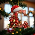 thumbnail image 5 of Christmas Tree Ornaments 2D Acrylic Monogram Pendants With Santa Hat 26 Letters Hanging Decorations For DIY Crafts And Home Decor, 5 of 5