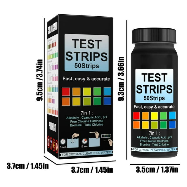 Pool Water Quality Strips,7 in 1 Swimming Swimming Pool Water Test Paper Pool Test Strips Future-Proof Design