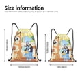 thumbnail image 2 of Pofeuu Bluey for Water-Resistant 210D Drawstring Bag Compact Foldable Design Gym Yoga Travel Essentials Lightweight Carryall-Small, 2 of 6