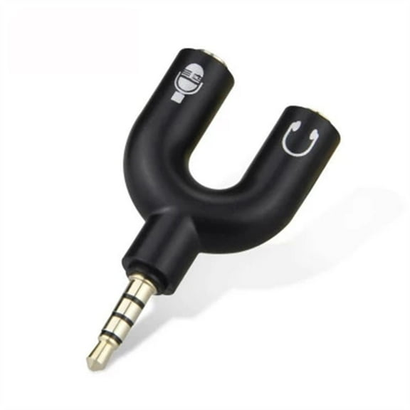 For PS4 Earphone Splitter Adapters Adapter Jack Splitter Audio Splitter Mic&Headphone Stereo Plug 3.5mm BLACK