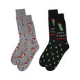 thumbnail image 6 of MeMoi 2 Pair Men's Rayon Blend "Holiday Cheer" Christmas Novelty Crew Socks - Mens - Male, 10-13, Black-Black, 6 of 6
