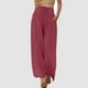 thumbnail image 1 of WILLBEST Pantalones Casuales de Verano para Mujer, de Lino, de Cintura Alta, con Cordón, Pierna Ancha, Cómodos y con Bolsillos para Viajar y Relajarse. Extra Grande, 1 of 4