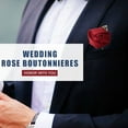 thumbnail image 6 of Uxcell 20 Pcs Groom Boutonnieres Rose Boutonnieres Pins 2"x3.5" for Men Wedding Ceremony Anniversary Pink, 6 of 6