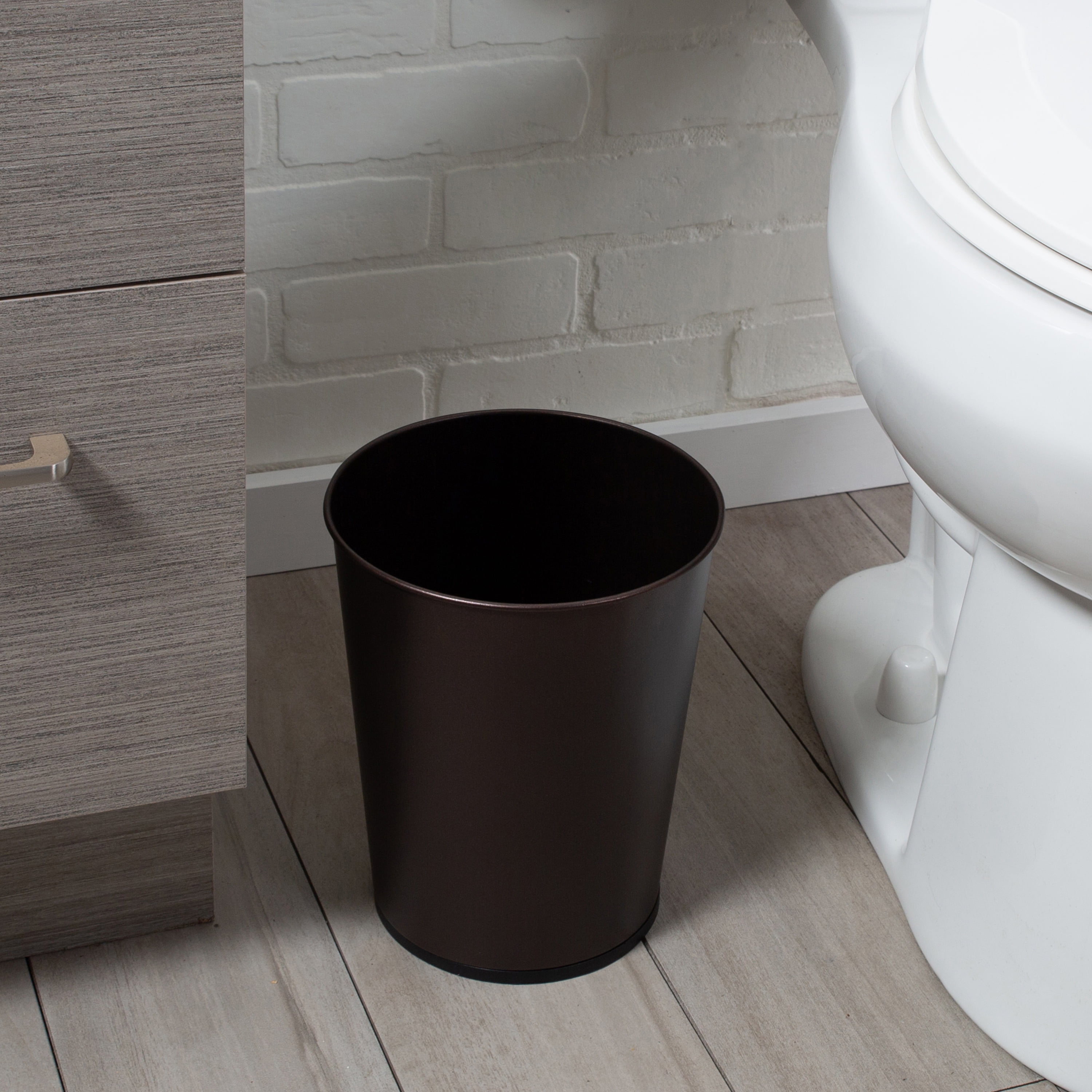 Bath Bliss Trash Can, Toilet Brush and Plunger 3 Piece Iron Bathroom Set in Oil Rubbed Bronze