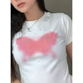 thumbnail image 4 of Musuos Women Crop T-Shirts Casual Rhinestone Print Summer Short Sleeve Basic Tops, 4 of 10