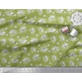 thumbnail image 2 of Soimoi Green Poly Georgette Fabric Leaves & Jasmine Floral Printed Craft Fabric by the Yard 52 Inch Wide, 2 of 3