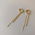 thumbnail image 4 of TIHLMK Gold Earring for Women No Ear Holes Micro-Set Zircon Chain Long Stick Ear Clip Earrings, 4 of 4