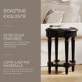 thumbnail image 2 of Maven Lane Pullman Table d'Appoint Ronde Traditionnelle en Bois Finition Noire Antique, 2 of 6