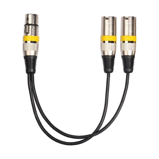 Cable de micrófono equilibrado macho a hembra compatible con 1 paquete, amarillo-Cable de micrófono -30cm-Enchufe de aleación de zinc