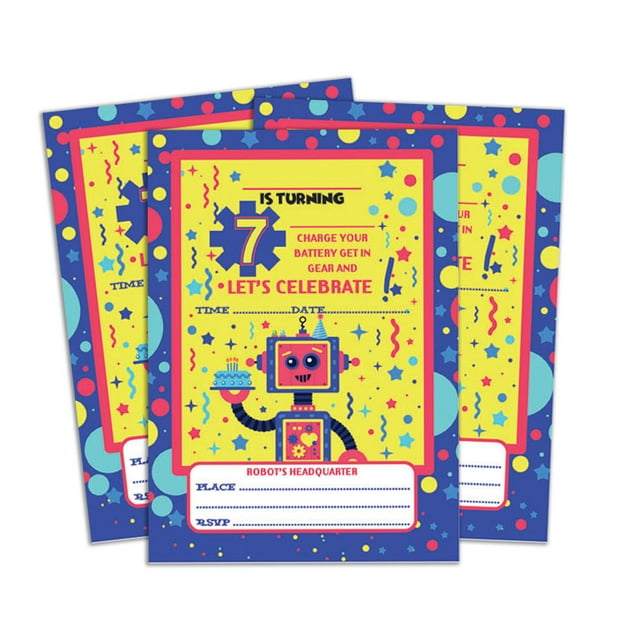 Darling Souvenir Yellow Birthday Invitation Card Printable Fill or Write In Blank Invites Party Supplies Pack Of 28 5 x 7 Inches