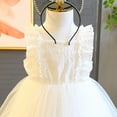 thumbnail image 4 of Edvintorg 2T-7T Kids Dresses for Girls White Sleeveless Wedding Dress Embroidery Tulle Party Pageant Princess Dresses, 4 of 7