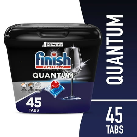 Finish Quantum Dishwasher Pods, No Pre-Rinse Dishwasher Detergent Tabs Soap, Advanced Clean, 45 Count
