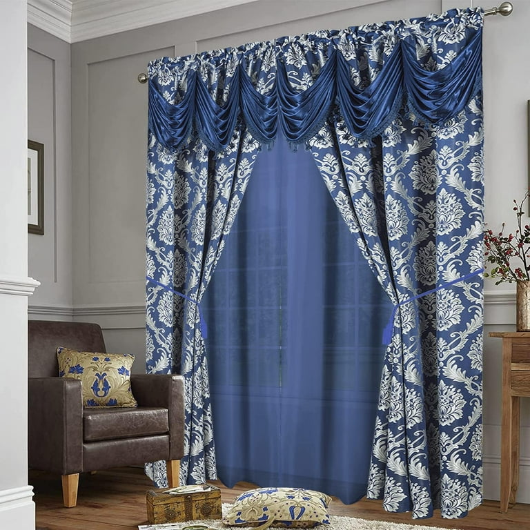 Navy Blue And White Living Room Curtains Matttroy