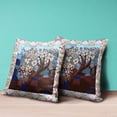 thumbnail image 2 of Tree Oil Duo Throw Pillow with Removable Cover in Brown Blue Purple 18x18, 2 of 4