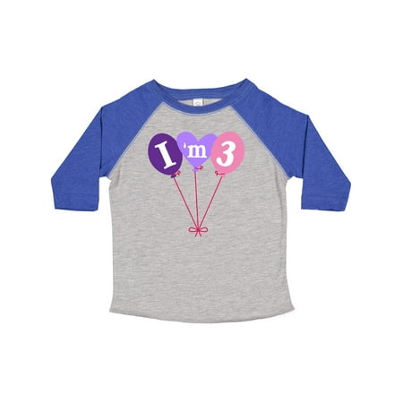 

Inktastic 3rd Birthday Balloons 3 Year Old Gift Toddler Toddler Girl T-Shirt