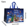 thumbnail image 3 of 12Pcs Large Non-Woven Christmas Gift Bags - Waterproof Holiday Tote Bags (12.99x9.84x6.69in),Foldable & Reusable for Party Favors,Shopping & Secret Santa Gifts, 3 of 5