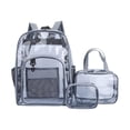 thumbnail image 4 of Mochila Transparente de PVC Salvador Set para niñas Escuela secundaria Camping gris, 4 of 10