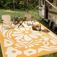 thumbnail image 3 of Moynesa 8'x10' Outdoor Rugs Waterproof, Plastic Straw RV Rugs for Outside, Large Portable RV Outdoor Rugs for Camping, Reversible Flower Picnic Mat for Camper Garden Tent, 3 of 10