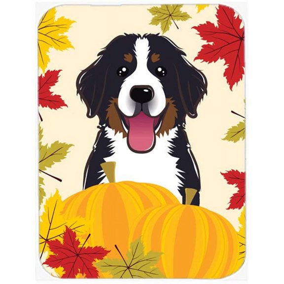 Carolines Treasures Bernese Mountain Dog Thanksgiving Glass Cutting Board Large 12H x 16W multicolor