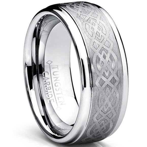 Men's Tungsten Carbide Ring Celtic Design 8MM