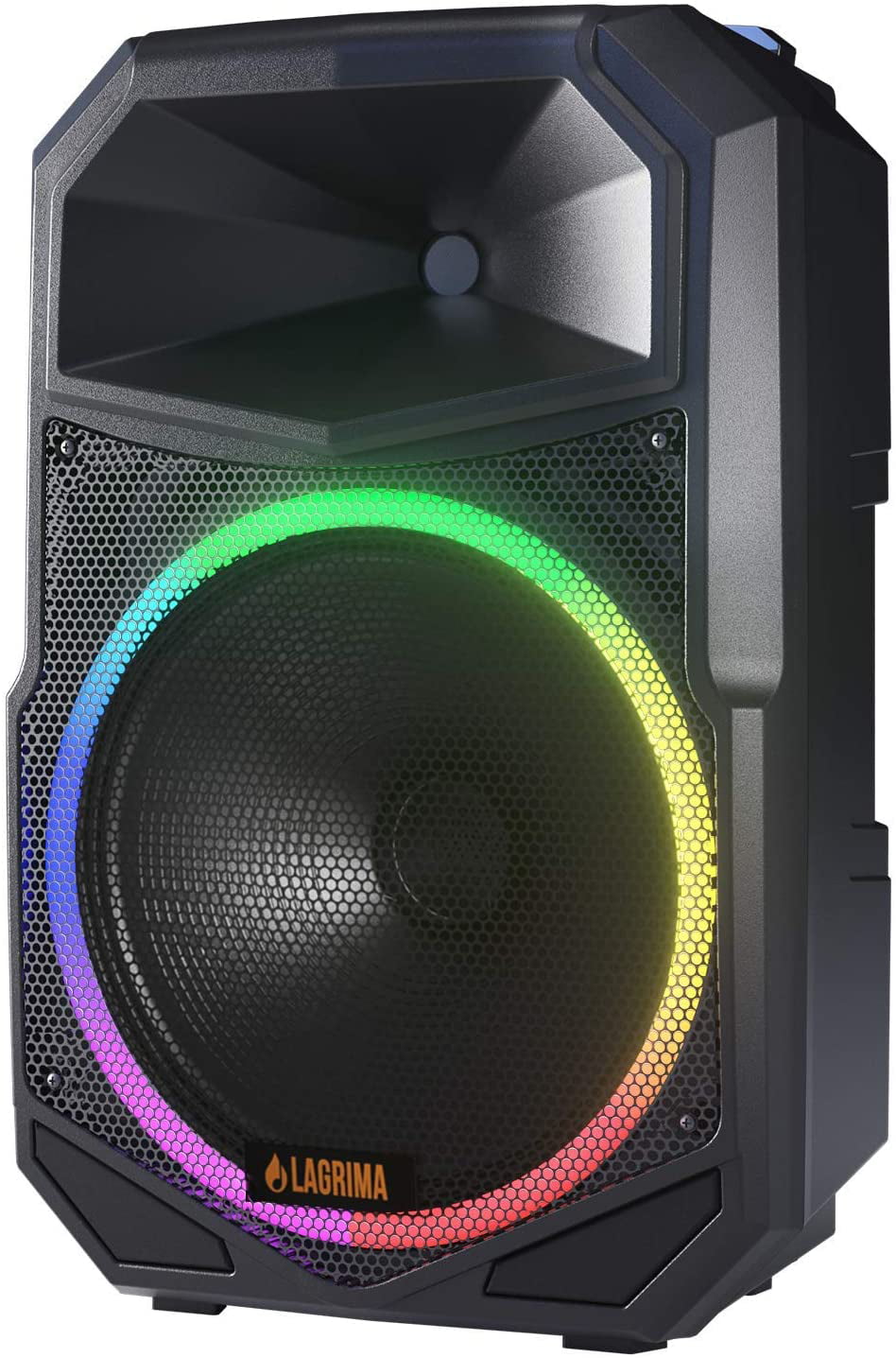 Array Speaker w/Remote Control LAGRIMA LPS-100 Portable Powered PA Speaker System with LED lights Bluetooth/USB/SD PA System Stage Tower Speaker with 8 Inch Woofer & 4 Tweeters