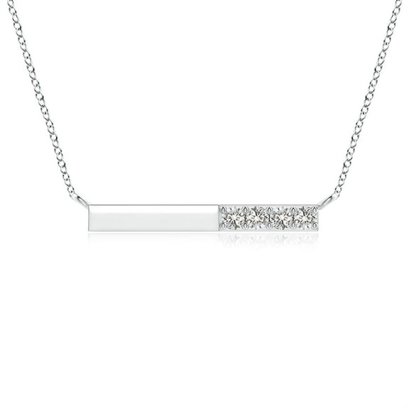 ANGARA Natural Prong-Set Diamond Bar Necklace in 14K White Gold for Women (Size-2.3mm| Color-I-J| Clarity-I1-I2) | April Birthstone, Anniversary, Jewelry Gift for Women | Natural Diamond Necklace
